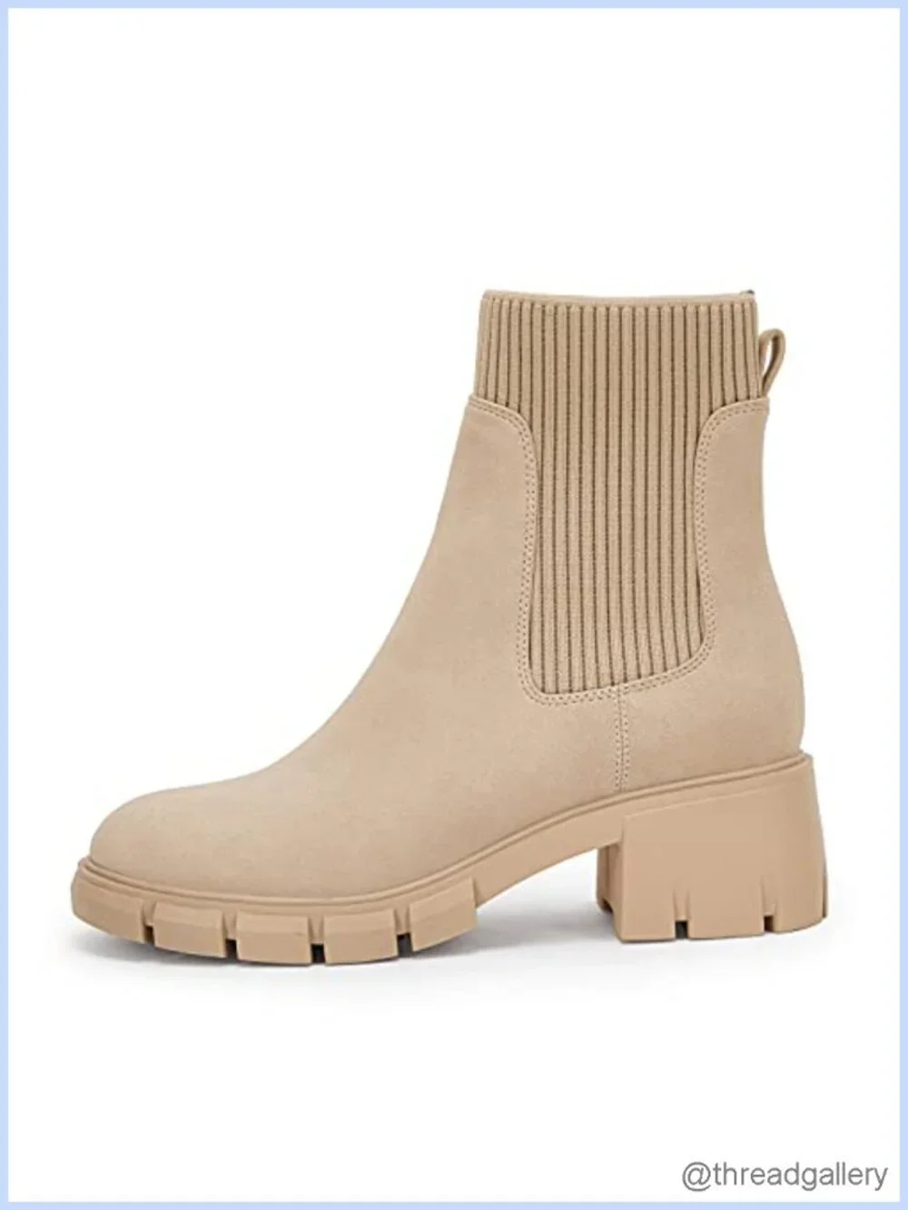 Womens Platform Ankle Boots Chunky Block Heel Chelsea Booties Lug Sole Non-Slip